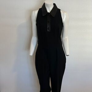 Yves Saint Laurent Jumpsuit Black Leather Trim